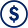 Blue Dollar Sign Icon